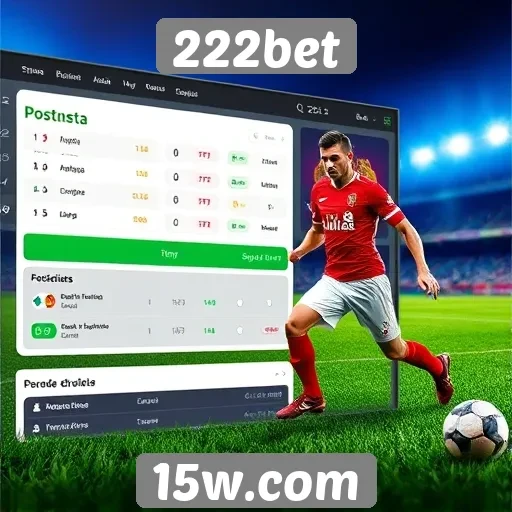 Análise da interface do site 222bet